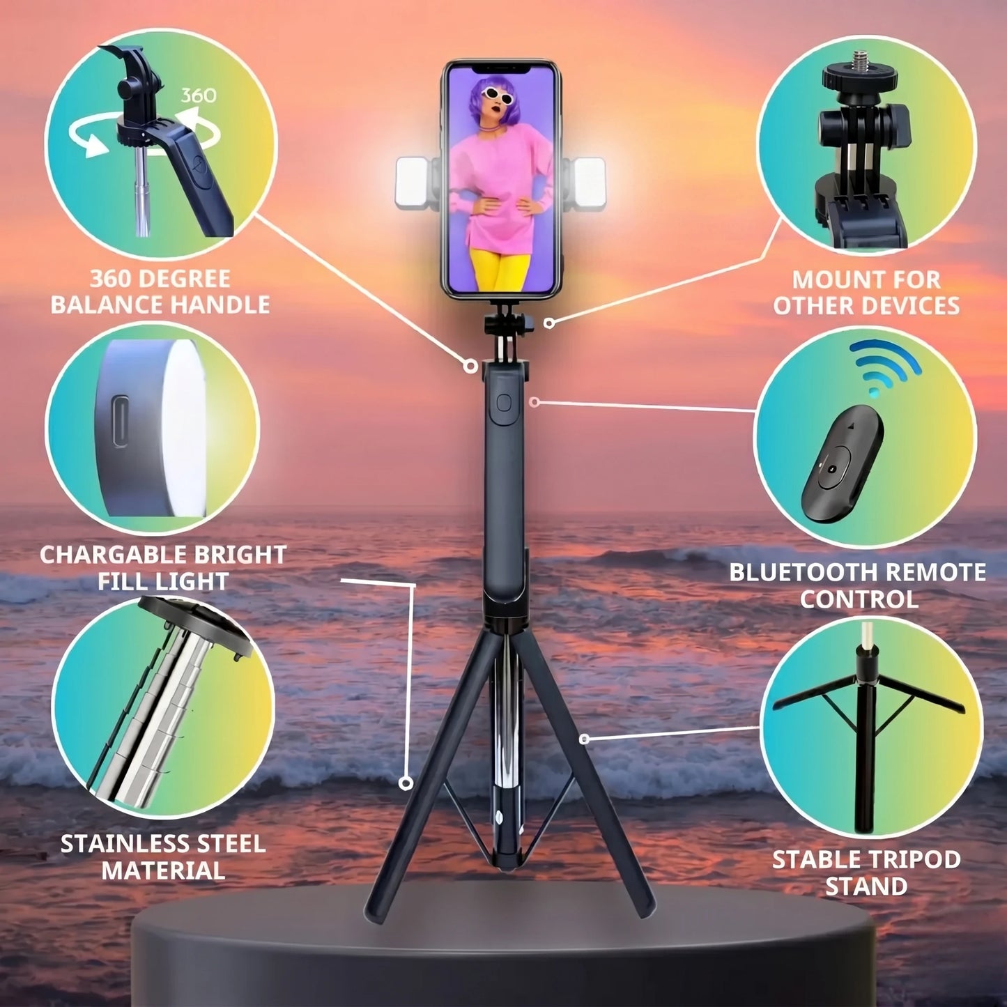 HYGIHOME™ FlexiSnap Elite – 6ft Selfie Stick Tripod