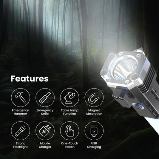 Multifunctional 8 in 1 Rechargeable LED Flashlight